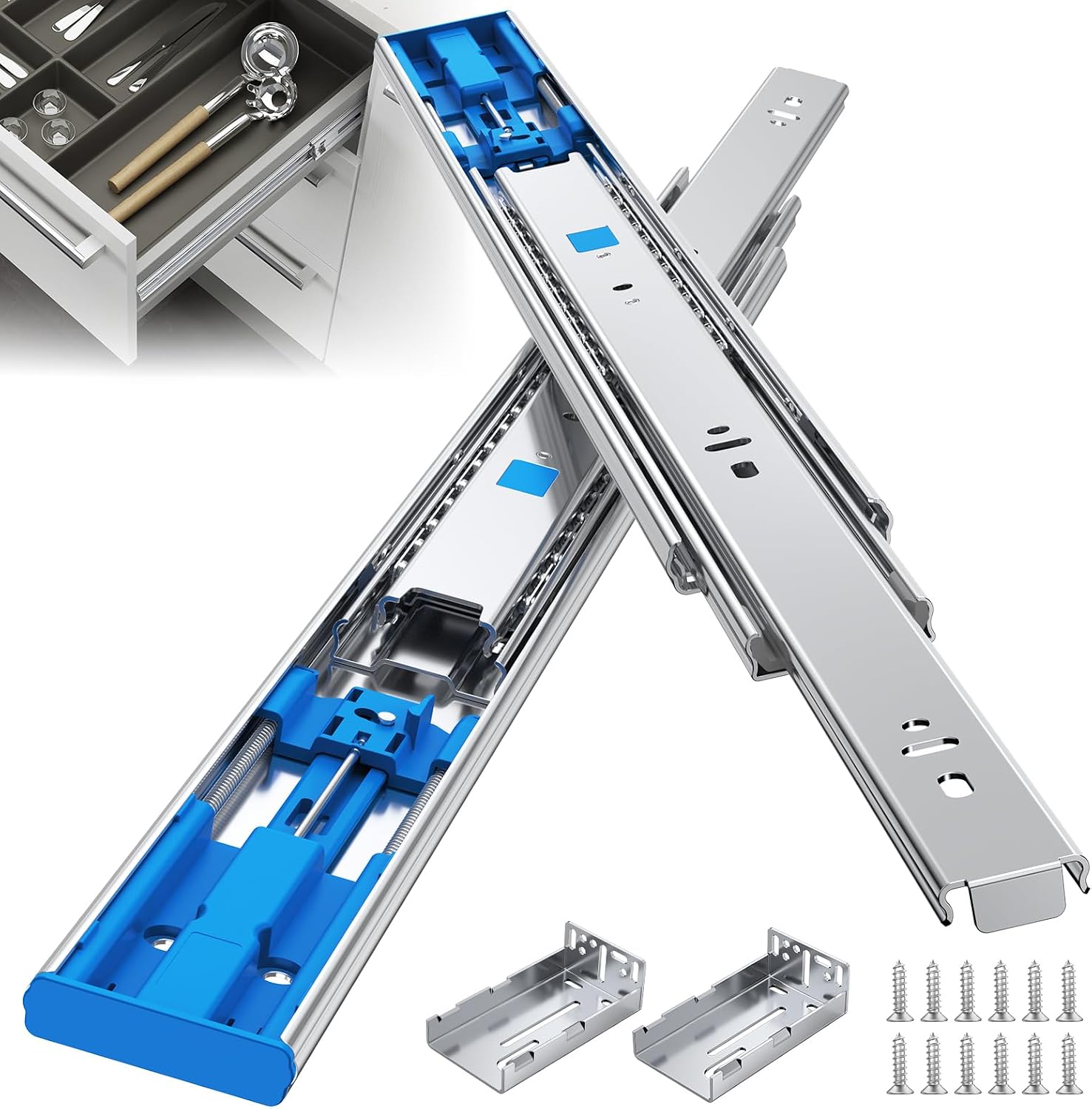 Drawer Slide Pair - Prowadnice do szuflad 14 cali, pełny