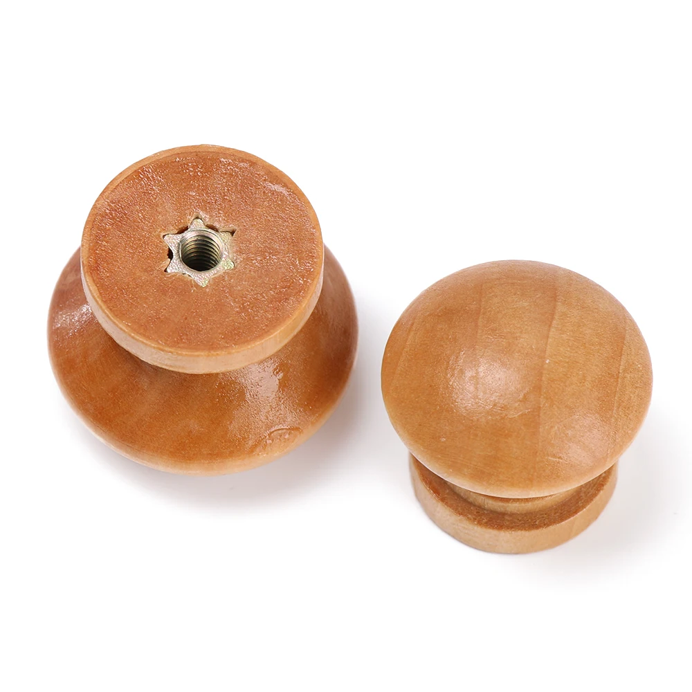 Cabinet Knob Round - 10 sztuk/partia Okrągłe, naturalne drewniane gałki