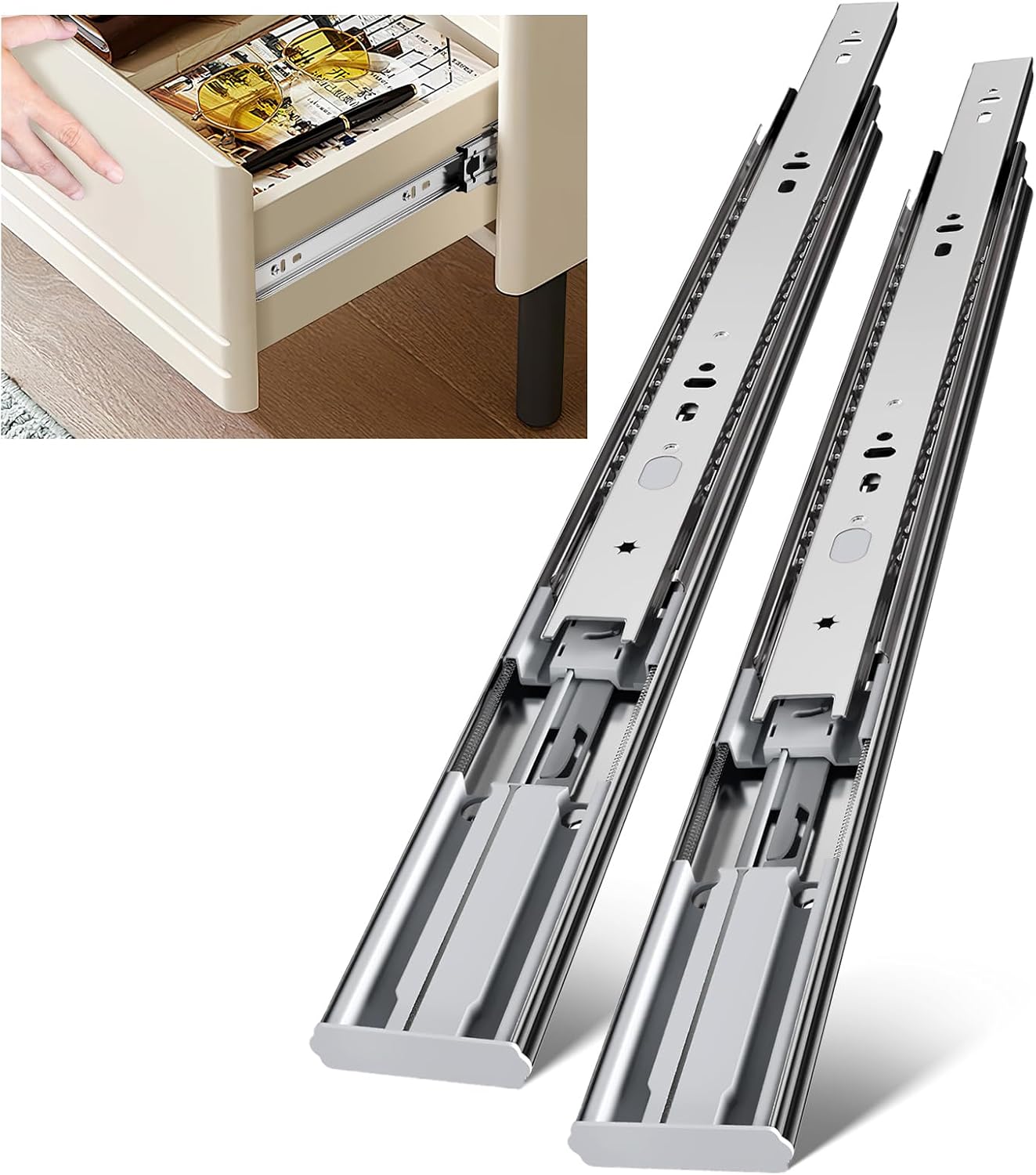 Drawer Slide Pair - 22-calowe prowadnice do szuflad z bocznym