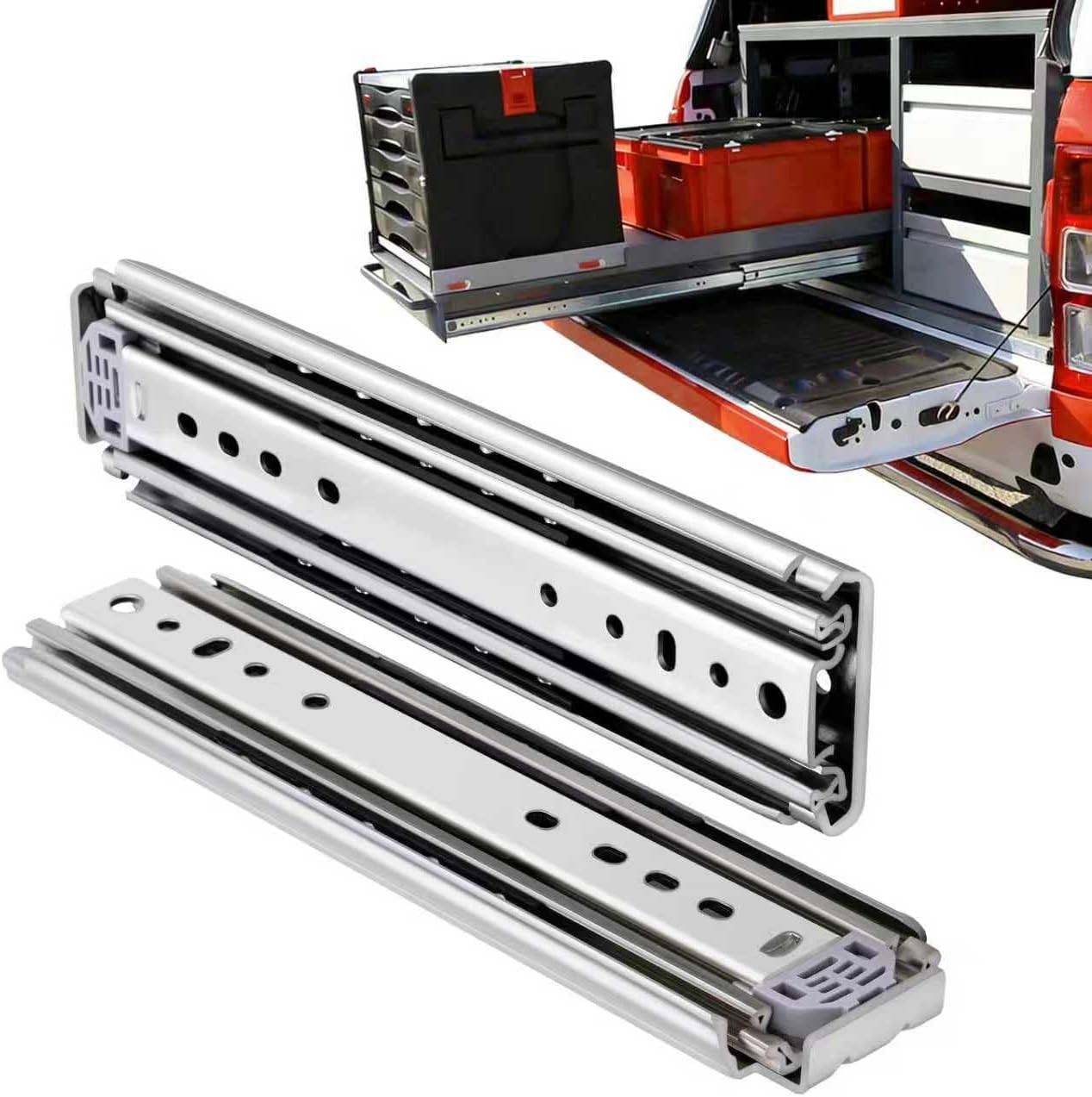 Drawer Slide Pair - Szyny do szuflad bocznych, wytrzymałe, 48