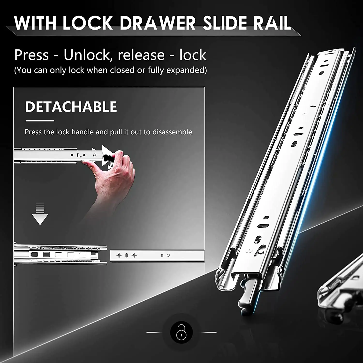 Drawer Slide Pair - Szyny do szuflad o dużej wytrzymałości
