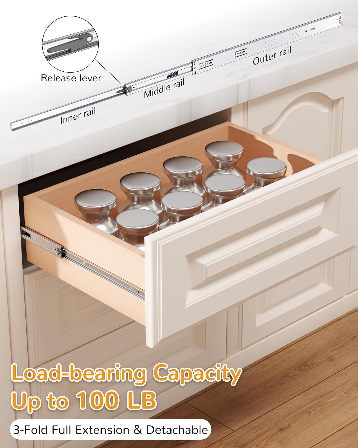 Prowadnice do szuflad 24 cale, – Drawer Slide Pair recenzja i cena