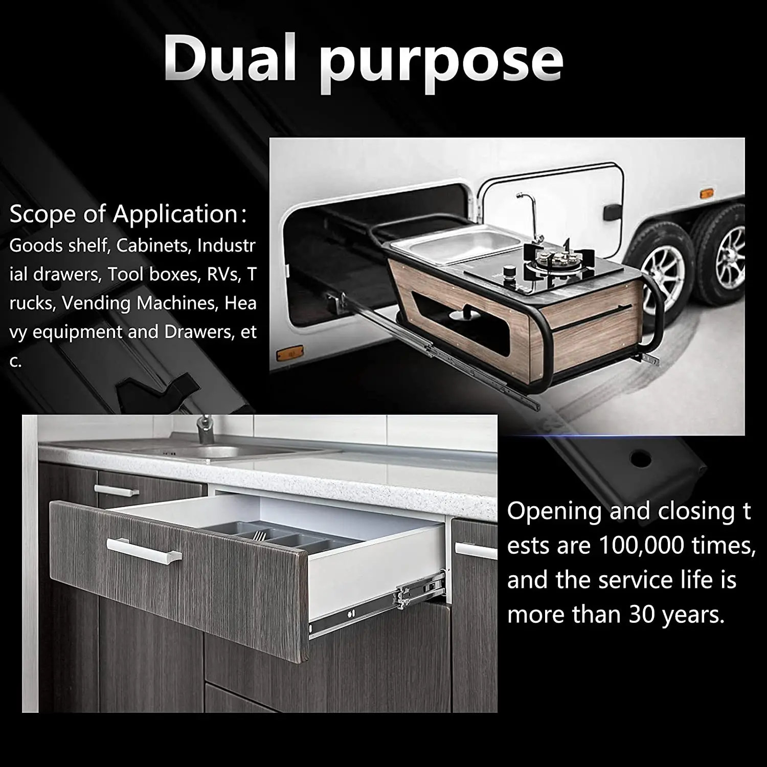 Szyny do szuflad o dużej wytrz – Drawer Slide Pair recenzja i cena
